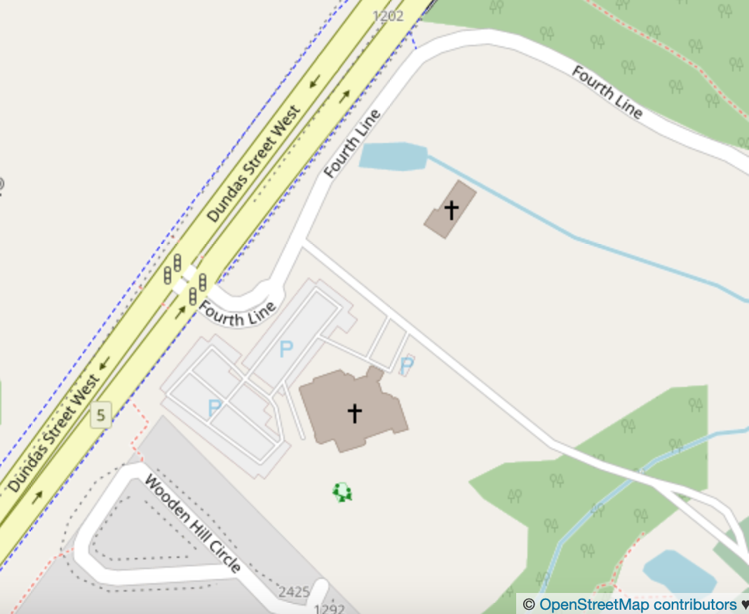 Dundas Street West & Sixteen Mile Creek | © OpenStreetMap contributors (CC BY-SA 2.0)